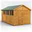 14 x 8 Premium Tongue and Groove Apex Shed - Double Doors - 6 Windows - 12mm Tongue and Groove Floor and Roof