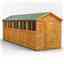 20 x 6 Premium Tongue And Groove Apex Shed - Double Doors - 10 Windows - 12mm Tongue And Groove Floor And Roof