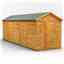 20 x 6 Premium Tongue And Groove Apex Shed - Double Doors - Windowless - 12mm Tongue And Groove Floor And Roof