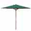 2.7m Green Wooden Parasol 