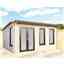  4.8m x 3m (16ft x 10ft) Premium 44mm Apex Log Cabin - uPVC Double Doors and Windows - EPDM Rubber Roof Covering - DOORS ON THE LEFT 