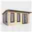 4.8m x 3m (16ft x 10ft) Premium 44mm Apex Log Cabin - uPVC Double Doors and Windows - EPDM Rubber Roof Covering - DOORS ON THE RIGHT