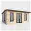 5.4m x 3.0m (18ft x 10ft) Premium 44mm Apex Log Cabin - uPVC Double Doors and Windows - EPDM Rubber Roof Covering - CENTRAL DOORS