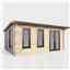5.4m x 3.0m (18ft x 10ft) Premium 44mm Apex Log Cabin - uPVC Double Doors and Windows - EPDM Rubber Roof Covering - DOORS ON THE RIGHT
