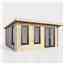 4.8m x 3m (16ft x 10ft) Premium 44mm Pent Log Cabin - uPVC Double Doors and Windows - EPDM Rubber Roof Covering - DOORS ON THE RIGHT