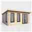 4.8m x 3.6m (16ft x 12ft) Premium 44mm Pent Log Cabin - uPVC Double Doors and Windows - EPDM Rubber Roof Covering - DOORS ON THE RIGHT