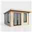 3.6m x 2.4m (12ft x 8ft) Premium 44mm Pent Log Cabin - uPVC Double Doors and Windows - EPDM Rubber Roof Covering - DOORS ON THE LEFT 