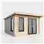 3.6m x 3.0m (12ft x 10ft) Premium 44mm Pent Log Cabin - uPVC Double Doors and Windows - EPDM Rubber Roof Covering - DOORS ON THE RIGHT
