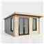 3.6m x 3.0m (12ft x 10ft) Premium 44mm Pent Log Cabin - uPVC Double Doors and Windows - EPDM Rubber Roof Covering - DOORS ON THE LEFT