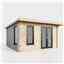 4.2m x 3.0m (14ft x 10ft) Premium 44mm Pent Log Cabin - uPVC Double Doors and Windows - EPDM Rubber Roof Covering - DOORS ON THE RIGHT
