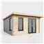 4.2m x 3.6m (14ft x 12ft) Premium 44mm Pent Log Cabin - uPVC Double Doors and Windows - EPDM Rubber Roof Covering - DOORS ON THE RIGHT